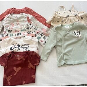 Baby Girl Mix Lot 7 Piece Outfits 6-9M Bundle Kidcore Flower Hearts Minnie Mouse